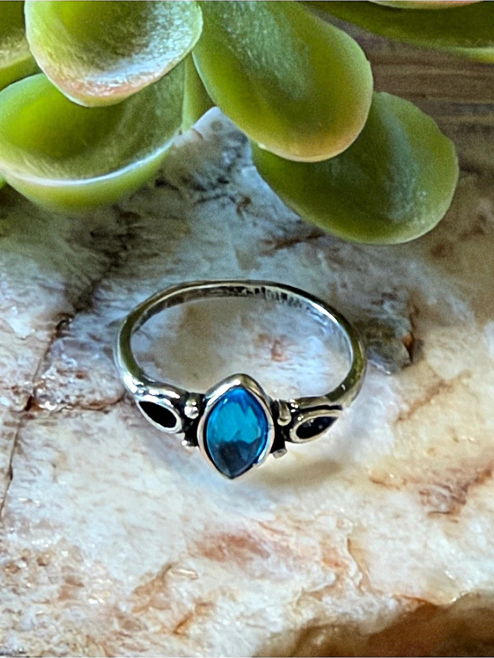 Silver & Blue Stone Ring